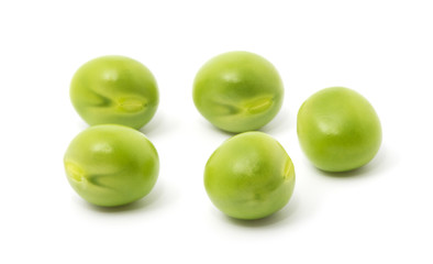 Green peas isolated on the white background