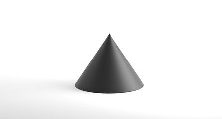 3D Rendering Of Realistic Looking Geometric Cone Object On White Background