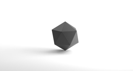 3D Rendering Of Realistic Looking Geometric Low Poly Sphere Object On White Background