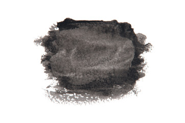 Black ink background painted by brush.