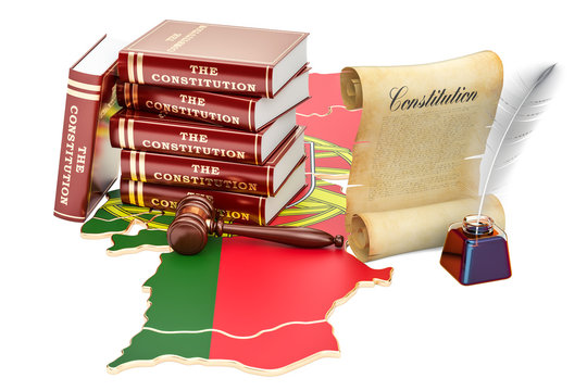 Constitution of Portugal concept, 3D rendering
