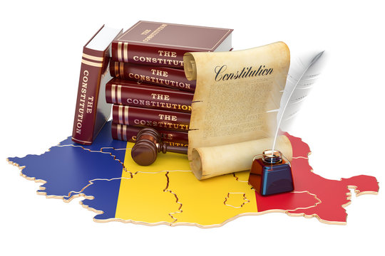 Constitution of Romania concept, 3D rendering