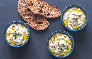 Baked ricotta with toasts