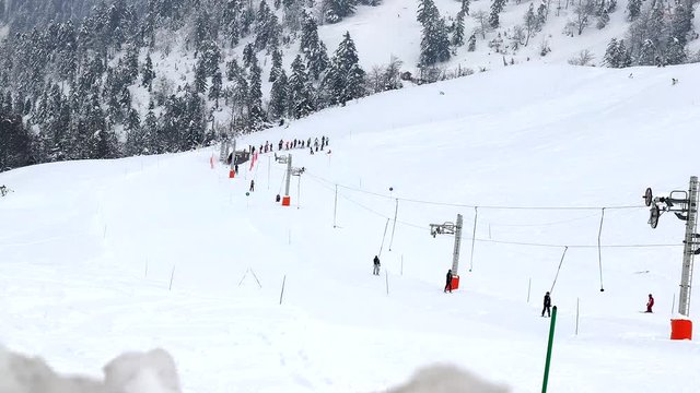 Timelapse ski et remonte pente