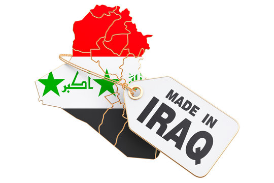 Made in Iraq concept, 3D rendering