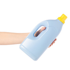 Plastic bottle for liquid laundry detergent in hand gel