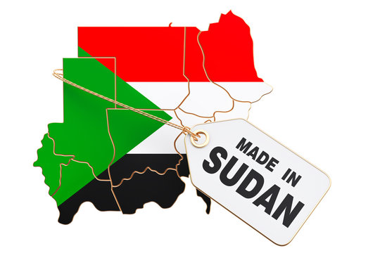 Made in Sudan concept, 3D rendering