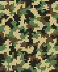 Seamless digital fashion camouflage pattern, vector background