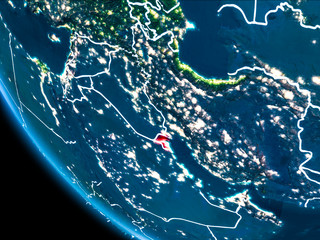 Orbit view of Kuwait at night