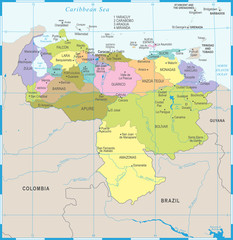 Venezuela Map - Detailed Vector Illustration