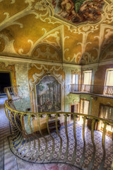 TOSCANY, ITALY - 15 MAY 2014: Abandoned villa Sbertoli - entrance hall, Toscany, Italy