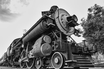 The Old Train in Black and White