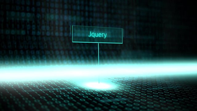 Digital landscape software defined typography with futuristic binary code - Jquery