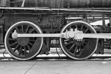 Fototapeta na wymiar The Wheels of the Old Train