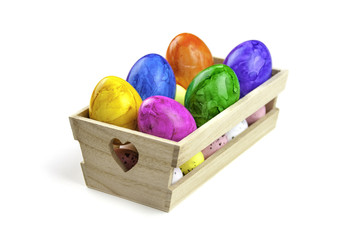Perfect colorful handmade easter eggs isolated on a white