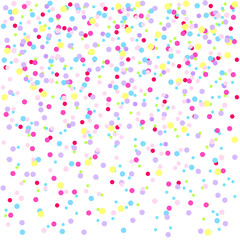 Abstract texture with random falling geometric elements. Geometrical background with confetti. Pattern for design. Pretty colors. Print for polygraphy, posters, t-shirts and textiles. Greeting cards