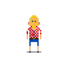 Pixel character hipster for games and web sites