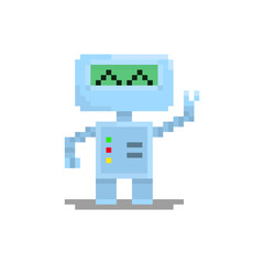 Pixel character robot for games and web sites