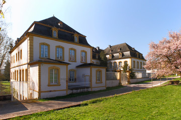 Schloss in Trier Quint im Frühling