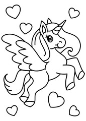 Pony coloring book, vector