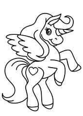 Pony coloring book, vector