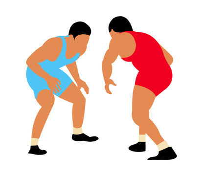 Two greco roman wrestlers illustration