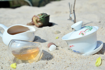 Chinese tea ceremony New Year background