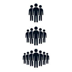Obraz premium People Crowd Icon set in trendy flat style isolated on white background. Crowd signs. Vector illustration