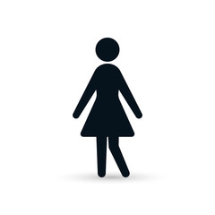 Woman icon, vector Girl, Female isolated flat design symbol