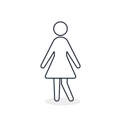 Woman line icon, vector outline sign, Girl, Female isolated flat design symbol