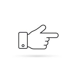 Forefinger outline icon, Vector isolated simple flat line symbol