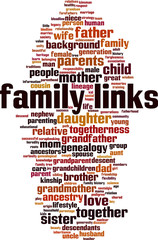 Obraz premium Family links word cloud