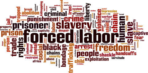 Forced labor word cloud