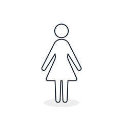 Woman line icon, vector Female, Girl isolated symbol in flat design