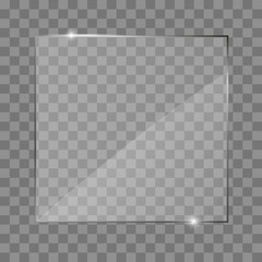 Glass plate frame. Isolated on transparent background. 