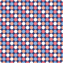 Seamless funky dot pattern background in shades of pink and blue