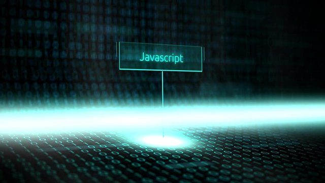 Digital landscape software defined typography with futuristic binary code - Javascript