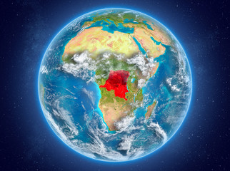 Democratic Republic of Congo on planet Earth in space