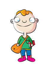 cute white school boy