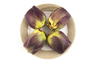 Some artichokes on a plate