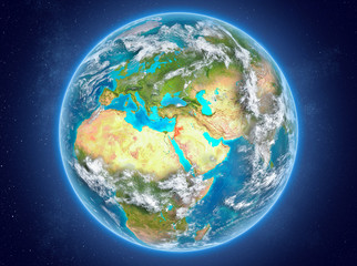 Jordan on planet Earth in space