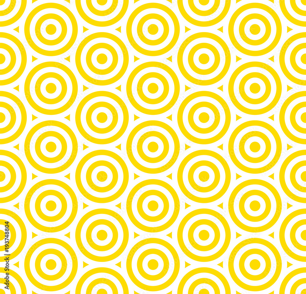 Poster summer background circle stripe pattern seamless yellow and white.