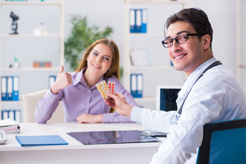 Fototapeta premium Patient visiting doctor for medical check-up in hospital