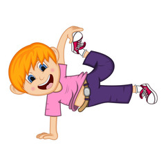 Boy Dancing cartoon with floating pose