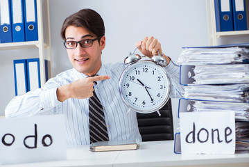 Businessman working on his to-do list