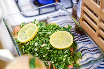 Delicious raw salmon being prepared
