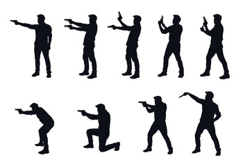 man with gun silhhouette in set