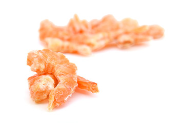 dried shrimp on white background