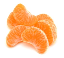 Tangerine slice (heap) on white background
