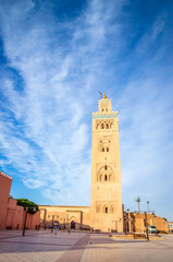 Fototapeta premium Koutoubia Mosque minaret in old medina of Marrakesh, Morocco
